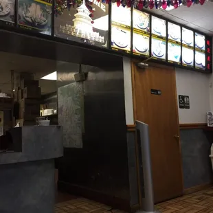 Menu pictures on the wall