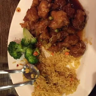 General Tso's and pork fried rice. Excellent!