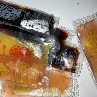 Tons of sauces (duck, soy, mustard)