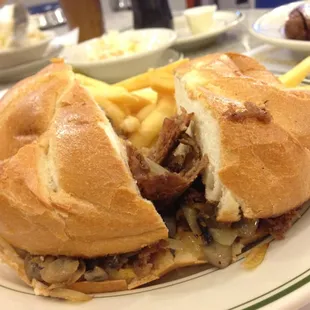 Philly cheesesteak with fries