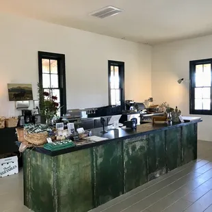 the kitchen and living room