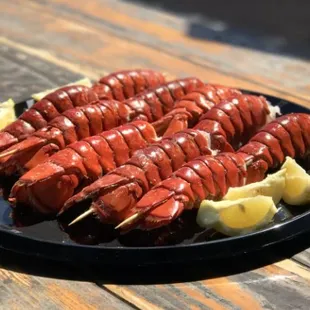 Lobster Tail Platter for Catering - 10 (4-5 oz) Lobster Tails with side of lemon and butter. Serves 5-10