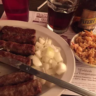 Serbian Cevapi and Spanish Rice