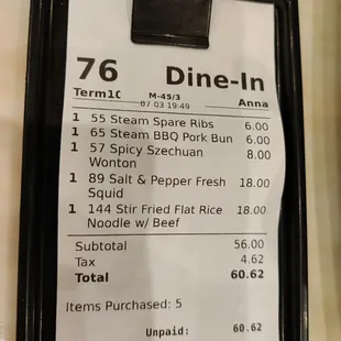 Order for 3