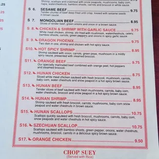 menu