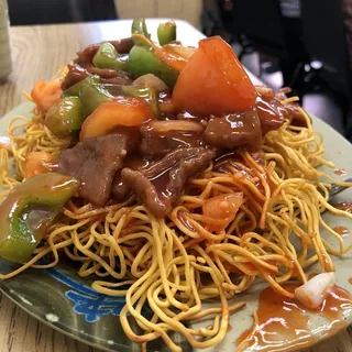 38. Tomato Beef Pan Fried Noodle()