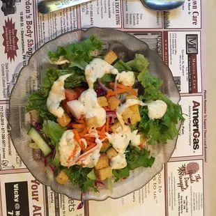 Salad with Cracked Peppercorn Parmesan Dressing