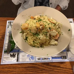 Seafood Scampi with Angel Hair Pasta