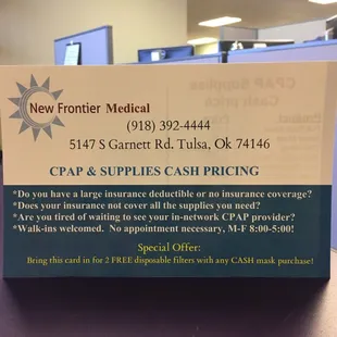 CPAP Supplies provided with competitive cash pricing.