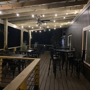 Outdoor dining area at the Frontier Restaurant and Bar