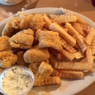 fried chicken nuggies and fries