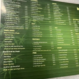 the menu