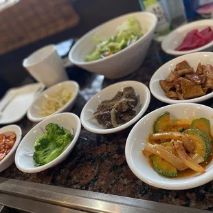 A good variety of banchan and they ask if you want more when you&apos;re done.