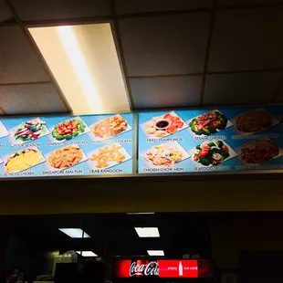 the menu of a fast food restaurant