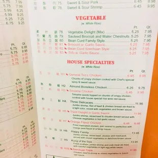 menu