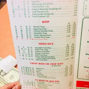 menu