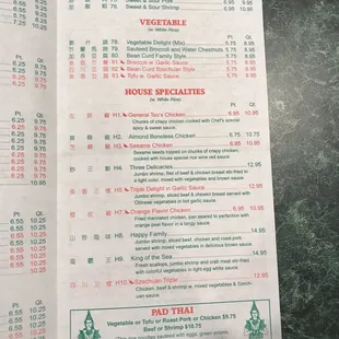 Current menu