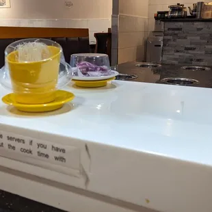 Conveyor belt in center on restaurant