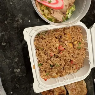 Combo A. Mini Ramen, Mini Fried Rice and 4 Pieces Gyoza