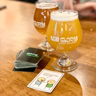 two glasses of beer