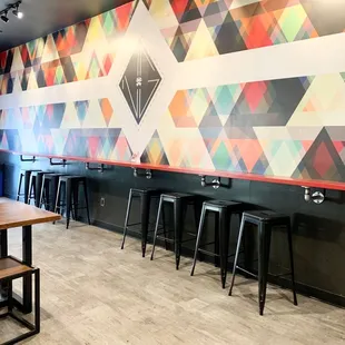 a brightly colored wall