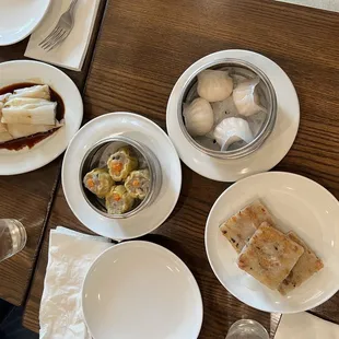 98. Steamed Shrimp Dumpling 99. Steamed Shrimp &amp; Pork Dumpling 116. Pan Fried Taro Cake 109. Steamed Rice Noodle Rolls