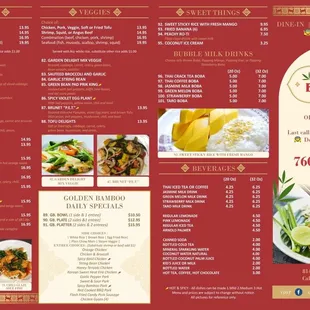 New menu "Red &amp; Gold" begins Sunday, February 11, 2024.