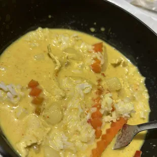 Yellow curry with chicken