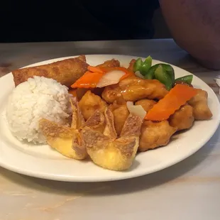 a plate of food on a table