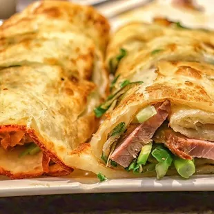 a close up of a plate of food