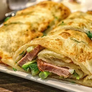 a close up of a sandwich on a plate