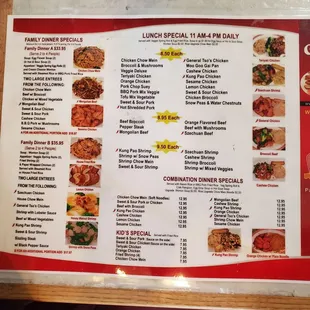 sushi and sashimi, menu