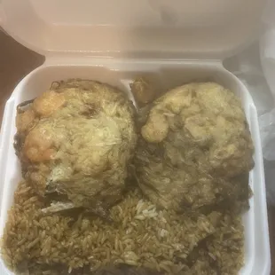 My favorite for shrimp egg foo young. Portions are decent, taste is delicious but, this is the 2nd time NO GRAVY, DISAPPOINTING !