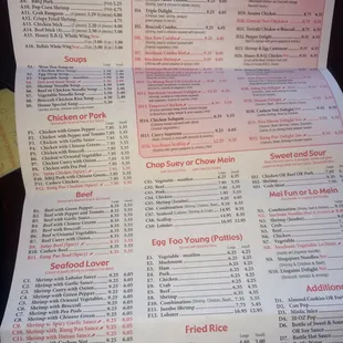 the menu