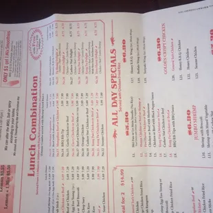 menu