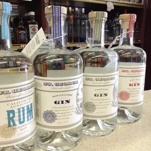bottles of gin