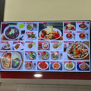 Pictures of foods on the menu