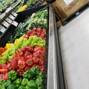 Green and bely peppers section