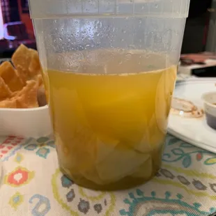 As you can see, no egg in my &quot;egg drop wonton soup&quot;. They gave me a wonton soup instead which is 30 cents less than the egg drop version.