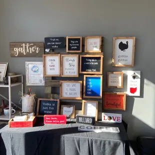 a display of signs