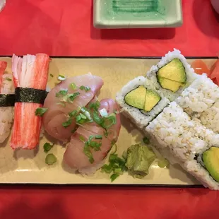 Crab Stick and Yellowfin Sushi and Avacado Rolls