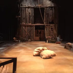 The stage for the play Animal Farm