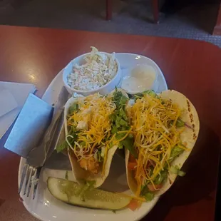 Walleye taco and coleslaw