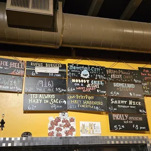 Beer menu