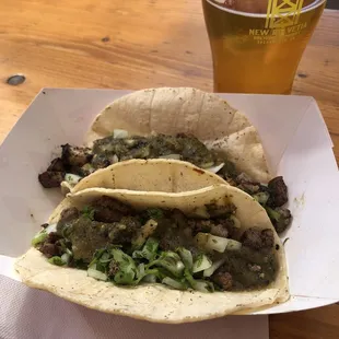 Steak taco &amp; mushroom taco