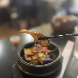 Eggplant fish clay pot