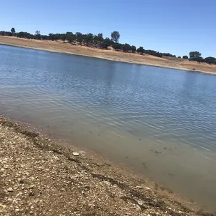Reservoir up close view. Muddy waters. Warm to the touch that day.