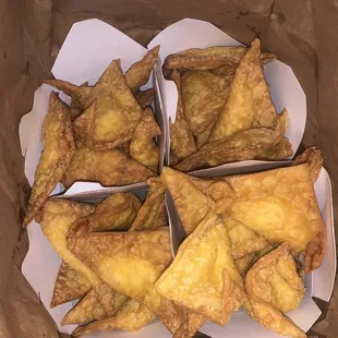 4 large orders of Crab Rangoon