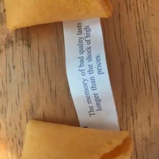 Oh the irony! This was my fortune cookie! Oh this bad quality WILL last!