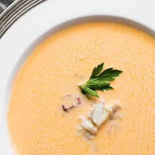 It is crab bisque(come with real crab meat).greatful tasty